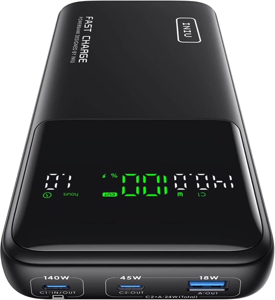 Power Bank for Laptop: High Capacity Portable Charger - INIU Power Bank, 27000mAh 140W
