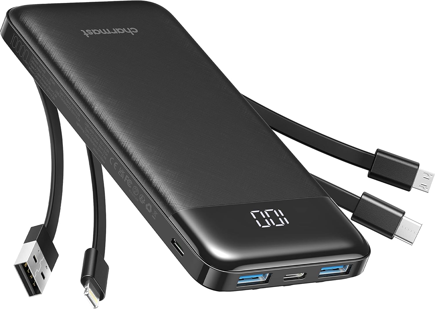 Charmast Power Bank 10000mAh con Cavi