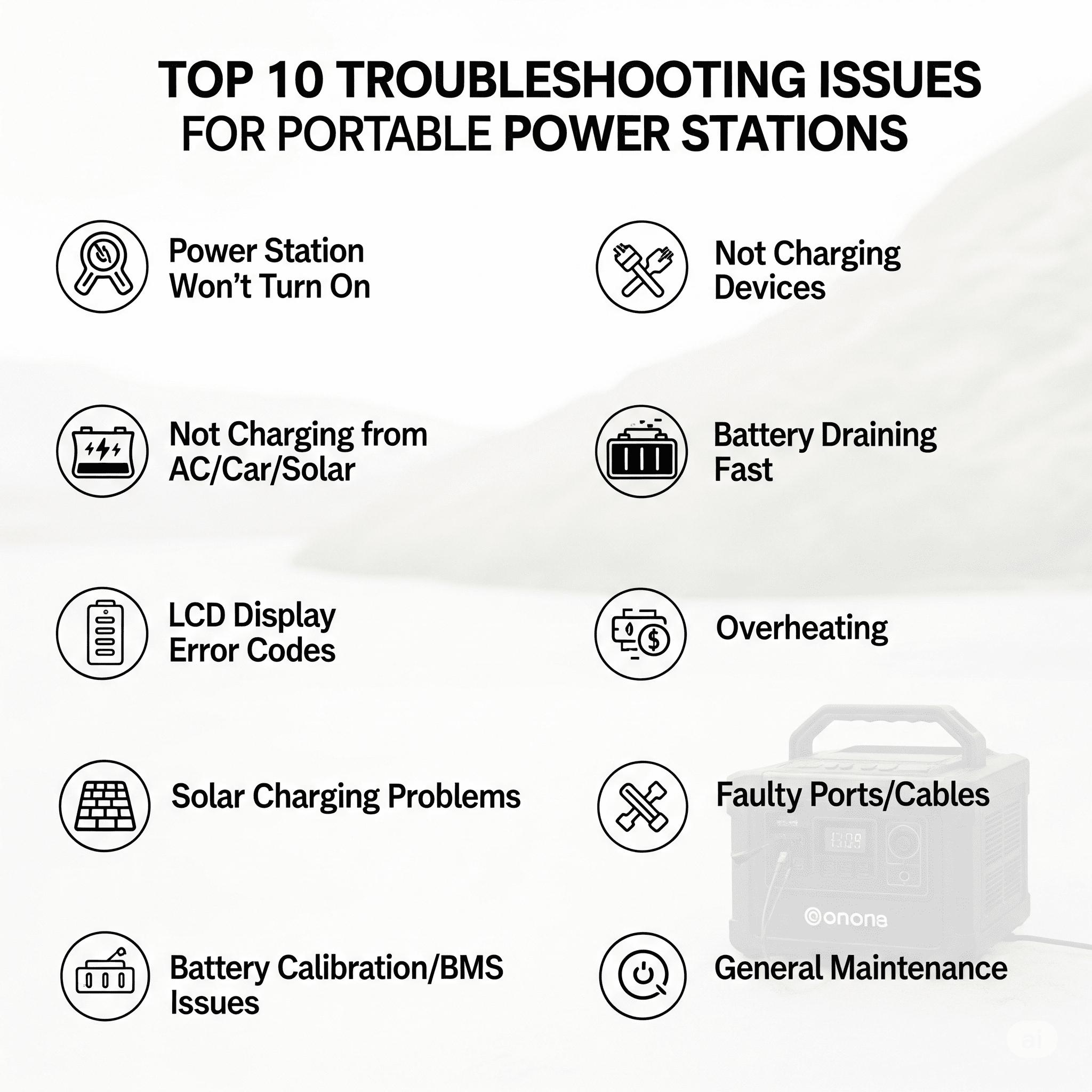 Troubleshooting portable power station