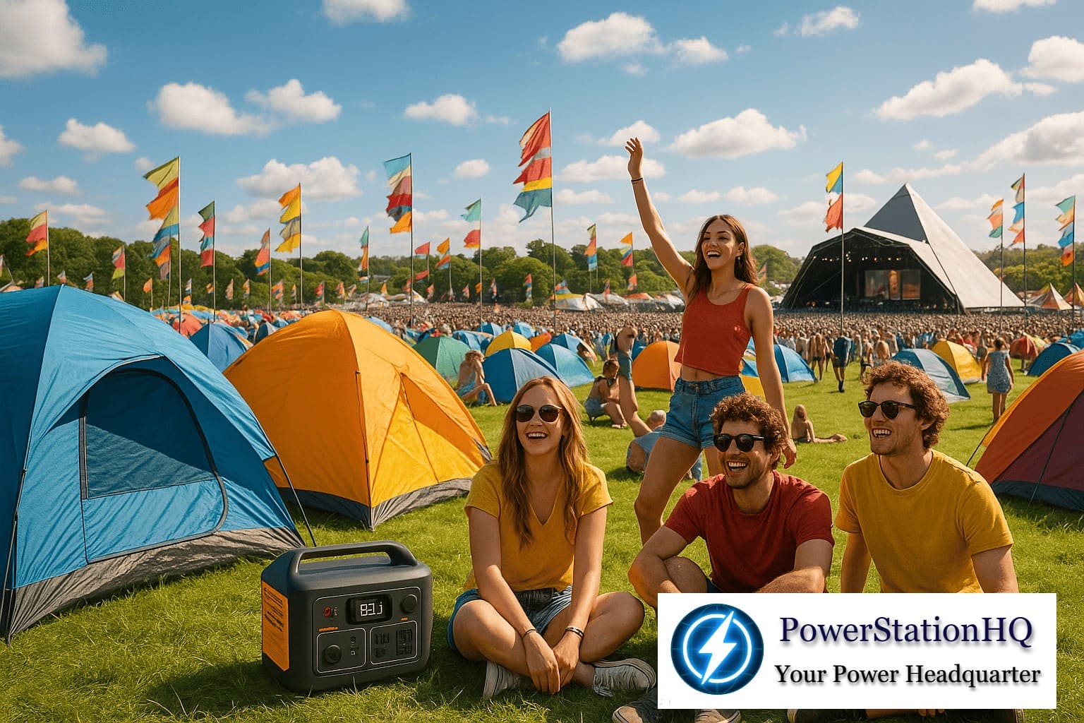 Outdoor Festival with power station usage