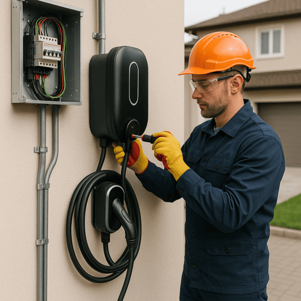 Professional EV charger installation ensuring safety and compliance.